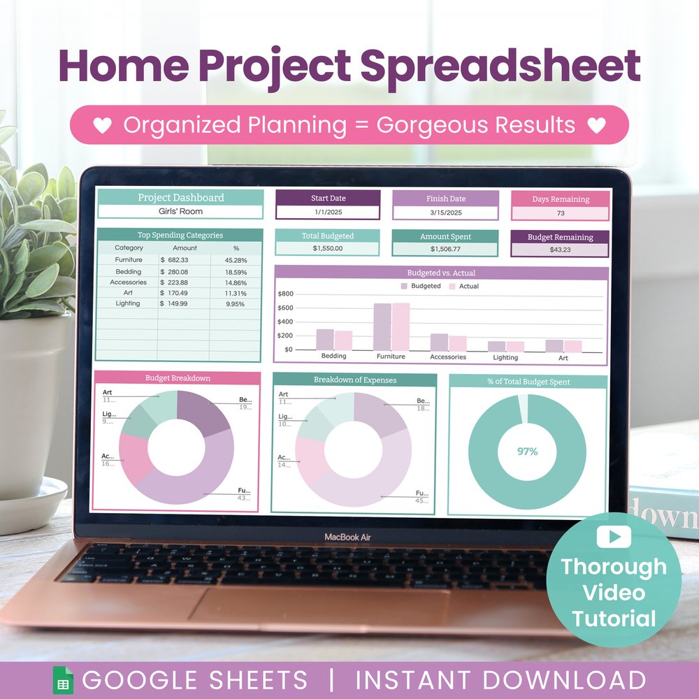 Home Refresh Project Planner for Google Sheets